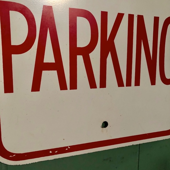 Vintage NO PARKING Thick Metal Street Road Traffic Sign 12 X 18" Man Cave DOT - Picture 3 of 5